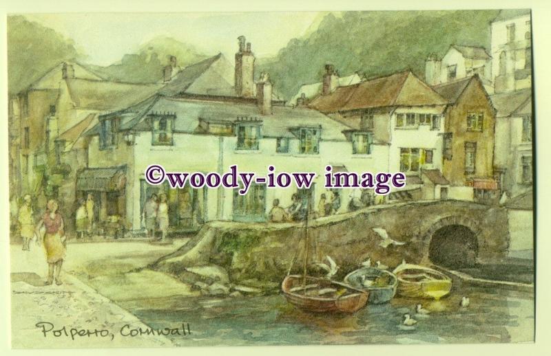 DS039 - Cornwall - Polperro Fishing Village, Artist - David Skipp - Postcard