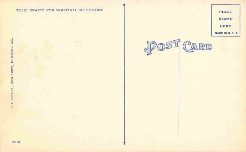 Macatawa Waterfront Shoreline Michigan linen postcard