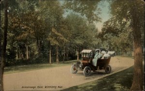 Winnipeg Manitoba Armstrong Point Women in Classic Early Car Vintage Postcard