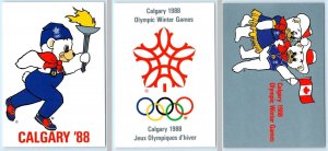 3 Postcards CALGARY, Canada ~ OLYMPIC WINTER GAMES 1988 ~ Hidy & Howdy 4x6