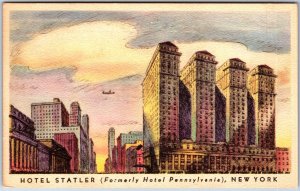 VINTAGE POSTCARD HOTEL STATLER (FORMERLY HOTEL PENNSYLVANIA) IN NEW YORK CITY