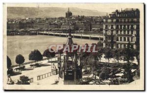 Switzerland Geneve Old Postcard Monument Brunswick