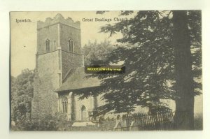 cu0538 - Great Bealings Church , Ipswich , Suffolk - postcard