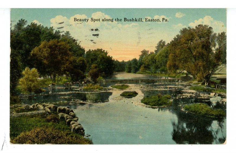 PA - Easton. Along the Bushkill River ca 1918