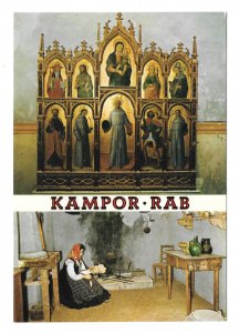 Croatia Kampor Rab Monastery of St Euphemia Museum Art Dual View 4X6 Postcard