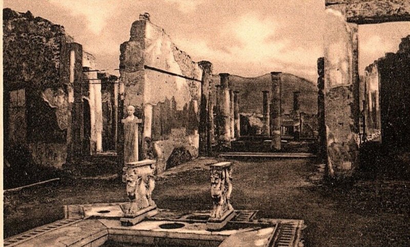 c1915 POMPEI ITALY CASA DI CORNELIO RUFO EARLY POSTCARD P1878