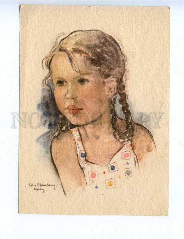 201830 Lovely Girl w/ pigtails OLDENBURG WITTIG vintage PC