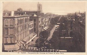 Tunisia Tunis Perspective des Avenues de France et Jules Ferry