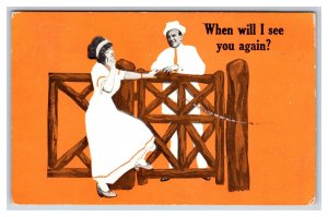 Romance When Will I See You Again 1913 DB Postcard V1