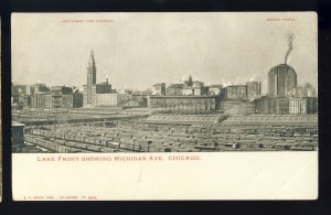Early Chicago, Illinois/IL Postcard, Lake Front Showing Michigan Avenu