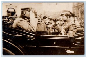 c1914-1918 German Military Saluting Rank War Unifom WWI RPPC Photo Postcard