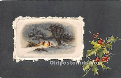 Christmas Holiday Silk on card Writing on Back 