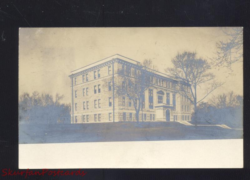 RPPC CARTHAGE MISSOURI HIGH SCHOOL BUILDING VINTAGE REAL PHOTO POSTCARD MO.