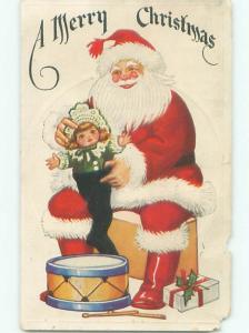 Divided-Back SANTA CLAUS CHRISTMAS SCENE Great Postcard W8331