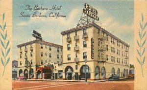 California Santa Barbara Barbara Hotel roadside Colorpicture Postcard 22-9555