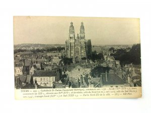 Vintage Postcard Cathedrale St. Gatien Commencee vers Monument Historique France