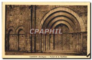 Postcard Old Cadouin Dordogne Basilica Portal