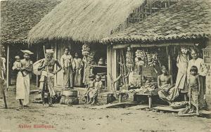 Vintage Postcard Natives Ceylon Selling Bananas Sri Lanka