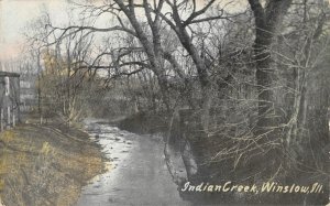 Indian Creek WINSLOW, ILLINOIS Stephenson County, IL 1915 Antique Postcard