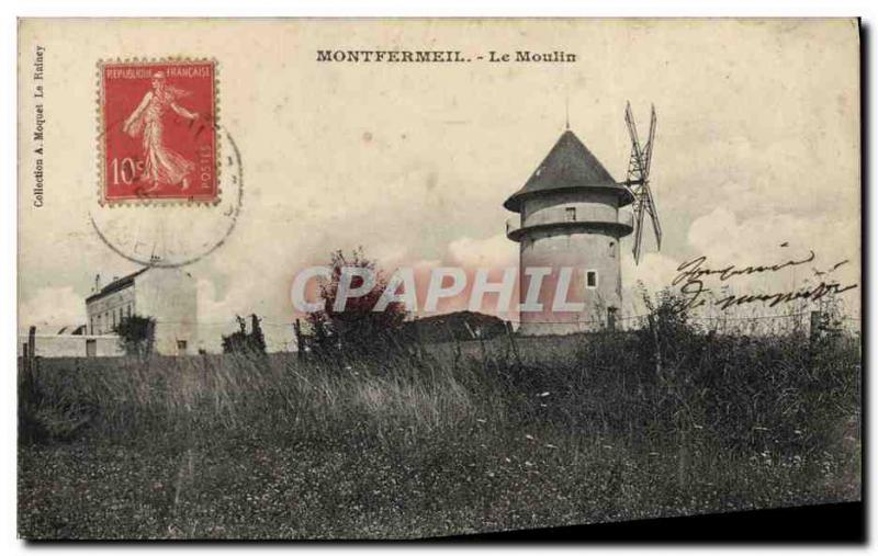 Postcard Old Windmill Montfermeil