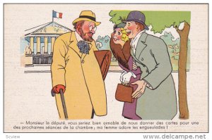 Political Comic postcard , France ,  10-30s # 6