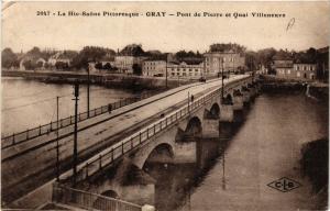 CPA GRAY - Pont de Pierre et Quai Velleneuve (636477)