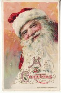 CHRISTMAS   SANTA FACE   1912 Winsch postcard