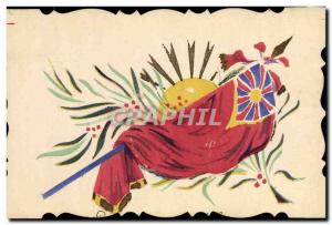 Old Postcard Army Flag England (drawing hand)