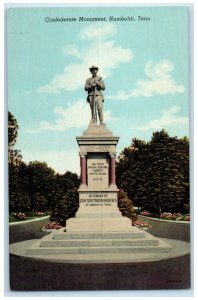 c1940 Scenic View Confederate Monument Humboldt Tennessee TN Unposted Postcard