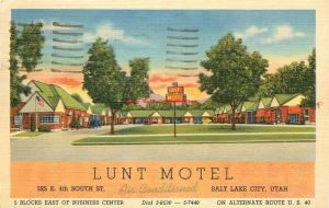 UT, Salt Lake City, Utah, Lunt Motel, Postmark 1953, Curteich