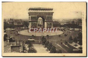 Old Postcard Paris Arc de Triomphe