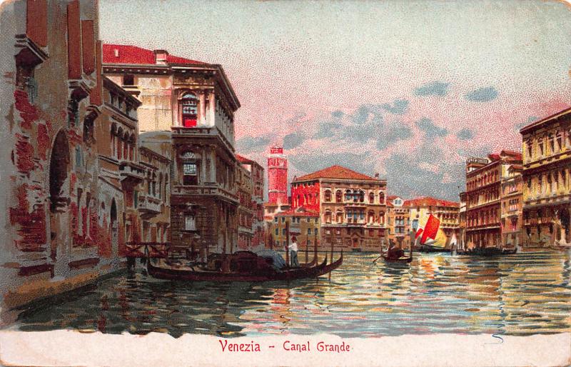 Grand Canal, Venice, Italy, Early Postcard, Unused