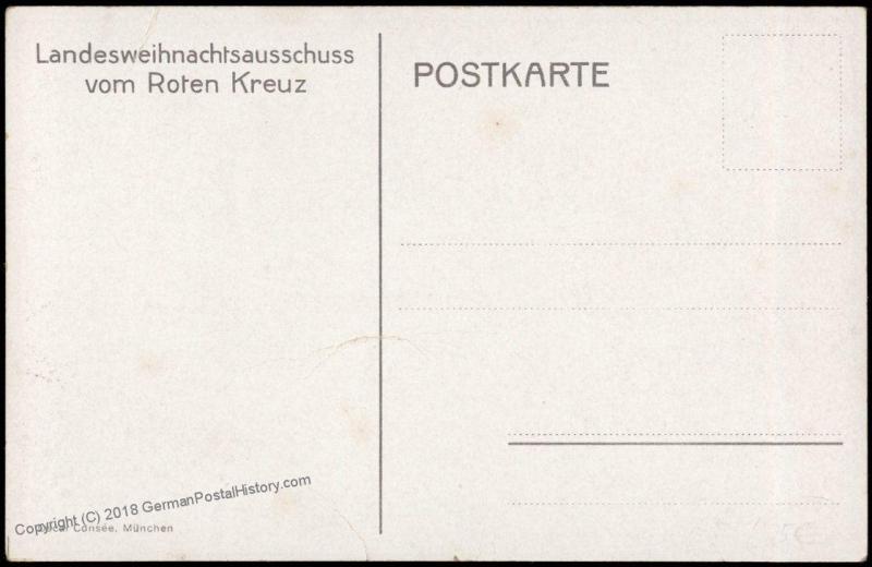 Germany 1915 WWI Weihnachten Christmas Red Cross Patriotic Card 74337