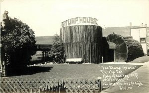 RPPC Postcard Stump House Eureka CA from 1 Log 20 ft Diameter, Patterson 867