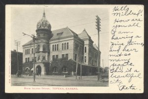 TOPEKA KANSAS ROCK ISLAND RAILROAD DEPOT TRAIN STATION VINAGE POSTCARD