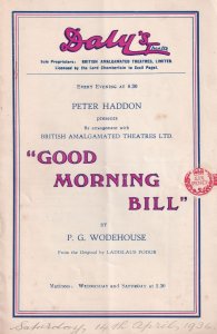 Good Morning Bill Peter Hadden Mary Godwin Rare Dalys Theatre Programme