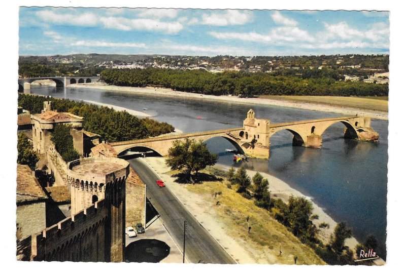 France Avignon Pont Saint Benezet Rhone River Wooden Bridge Rella 4X6 Postcard