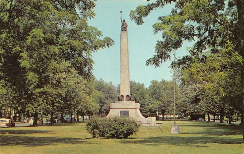 Lockport New York~Soldiers & Sailors War Monument~1956 Postcard