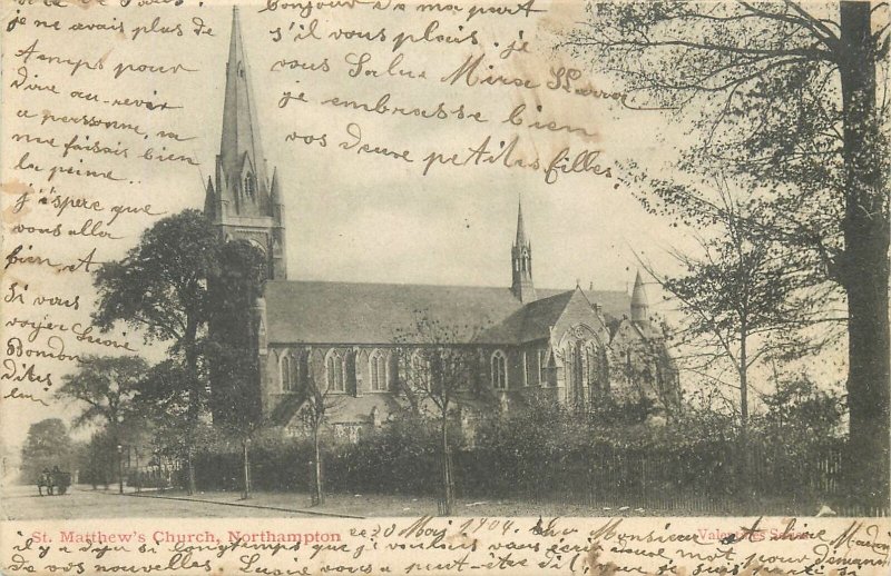 Postcard UK England North Hampton St Matthew church