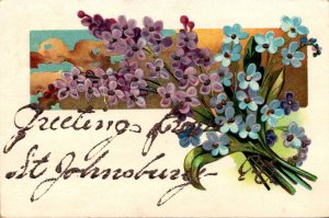 Vermont Greetings From St Johnsbury With Flowers 1907