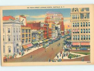 Unused Linen STREET SCENE Buffalo New York NY W1466