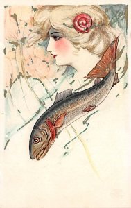 Artist Samuel Schmucker Art Nouveau Postcard