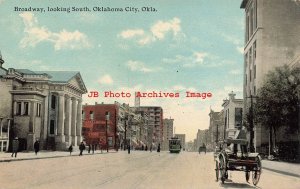 OK, Oklahoma City, Oklahoma, Broadway, Looking South, 1911 PM, Teich No A13993