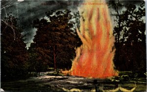 Vintage Postcard LA Burning Gas Well Oil City near Shreveport 1911 H28