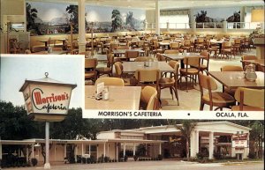 Ocala Florida FL Restaurant Interior View 1950s-60s Postcard