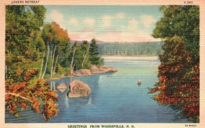 Vintage Postcard 1945 View of The Lake Greetings From Woodsville New Hampshire