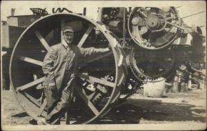 Grant NE Cancel - Worker Labor Huge Wheel & Gears Tractor Farming? RPPC spg