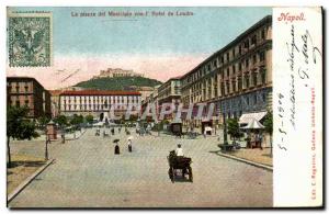 Old Postcard Piazza del Municipio Con Hotel London Napoli