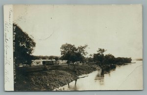 FRENCHTOWN NJ RAILROAD RAILWAY TRAIN TRACKS ANTIQUE REAL PHOTO POSTCARD RPPC