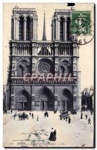 Paris 4 - Facade of Notre Dame - Old Postcard